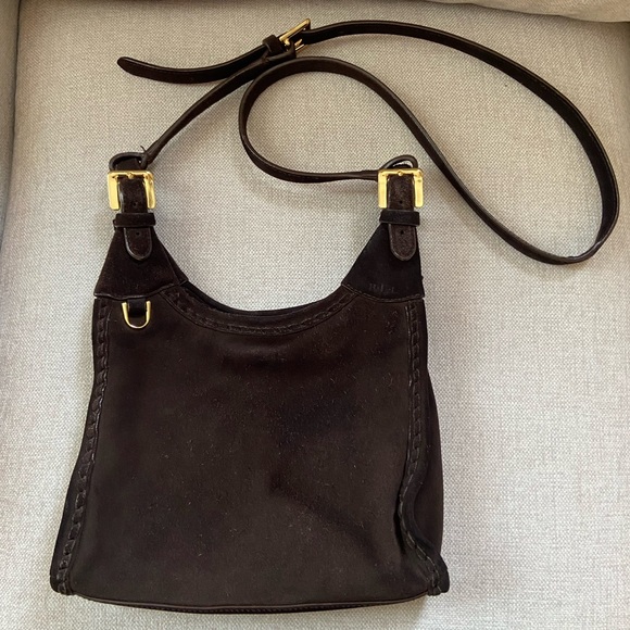 Ralph Lauren Chocolate Brown Suede Crossbody Bag - Picture 3 of 10